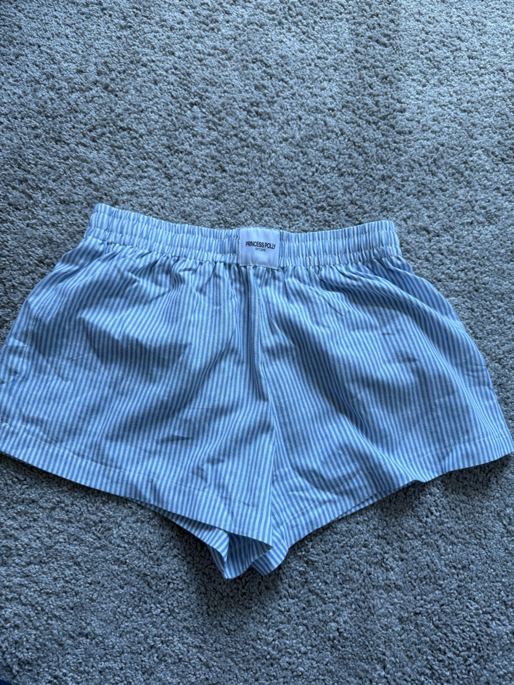 Princess Polly Light Blue & White Striped Women’s Shorts
